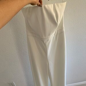 White House Black Market strapless white jumpsuit